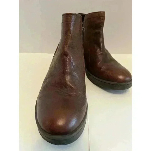 Fly London Brown Leather Ankle Boots Women’s Size EU 37 – Low Heel Booties - Picture 14 of 16